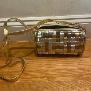 Gold cross body purse